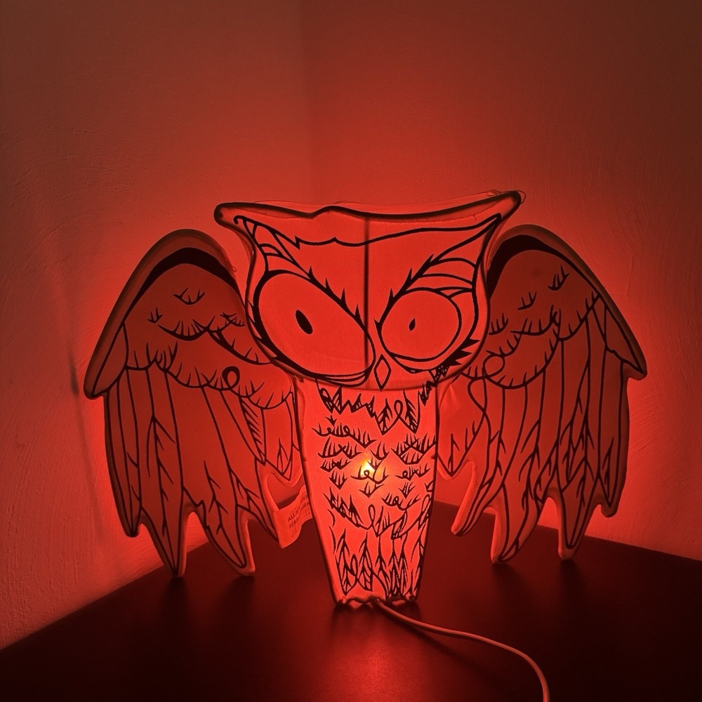 Vintage TRENDMASTERS RARE Owl‎ Hanging Lantern Pink Light 1980s Scary